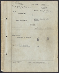 Sacco-Vanzetti Case Records, 1920-1928. Transcripts. Affidavits offered by the defendants. Box 36, Folder 2, Harvard Law School Library, Historical & Special Collections