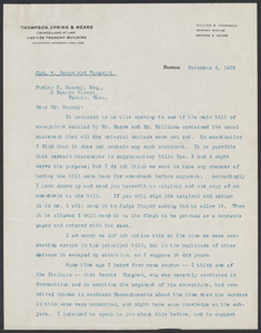 Sacco-Vanzetti Case Records, 1920-1928. Prosecution Papers. D.P. Ranney Correspondence, November-December 1925. Box 23, Folder 9, Harvard Law School Library, Historical & Special Collections
