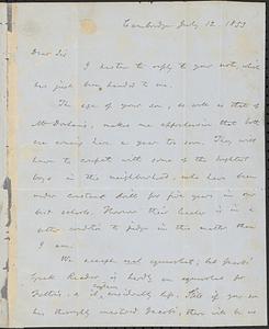 Letter from James Walker to John D. Long, July 12, 1853