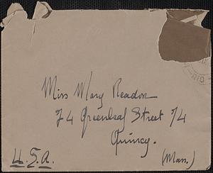 Correspondences to MA Reardon (1934)