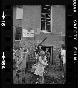 Local kids trash school during its demolition, South Boston