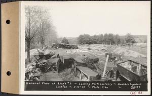 Contract No. 20, Coldbrook-Swift Tunnel, Barre, Hardwick, Greenwich, general view at Shaft 9, looking northeasterly, Quabbin Aqueduct, Barre, Mass., May 13, 1935