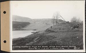 Contract No. 51, East Branch Baffle, Site of Quabbin Reservoir, Greenwich, Hardwick, looking southerly from hill north of the east branch baffle, Hardwick, Mass., Jan. 5, 1937