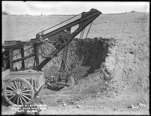 Sudbury Reservoir, gravel bank, northeast of Sudbury Dam, with excavator, from the south, Southborough, Mass., Sep. 26, 1896