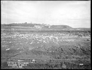Sudbury Reservoir, boulders in Section C, just below Bagley Road, from the south (taken from same point as No. 687), Southborough, Mass., Oct. 8, 1896