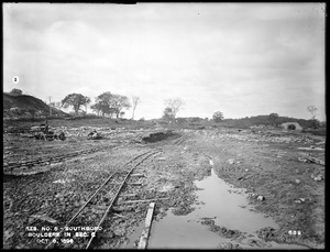 Sudbury Reservoir, corner of Section C, showing boulders, from the east, Southborough, Mass., Oct. 8, 1896