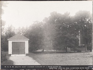 Distribution Department, Weston Aqueduct Supply Mains, southwest corner of Auburn Street and Brae Burn Road (compare with No. 7202), Newton, Mass., Jul. 18, 1916