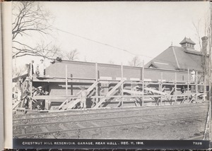 Distribution Department, Chestnut Hill Reservoir, garage, rear wall, Brighton, Mass., Dec. 11, 1916