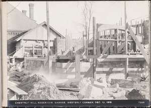Distribution Department, Chestnut Hill Reservoir, garage, westerly corner, Brighton, Mass., Dec. 13, 1916