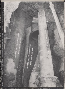 Distribution Department, Low Service Pipe Lines, break in 30-inch main, Boylston Street, 100 feet east of Cypress Street; February 14, Brookline, Mass., Feb. 17, 1917