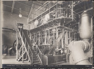 Distribution Department, Chestnut Hill High Service Pumping Station, Leavitt Engine, Brighton, Mass., Apr. 1917