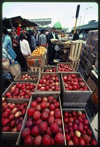 Apples for sale in Haymarket Square, Boston