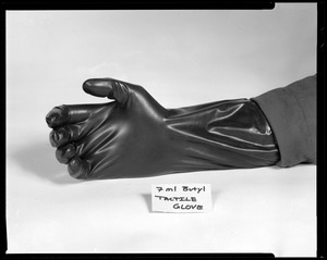 Footwear, black rubber glove, 7M1 butyl tactile glove