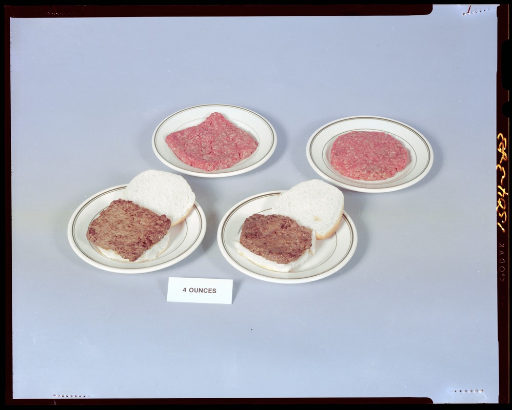 Food lab, round + square 3oz hamberger