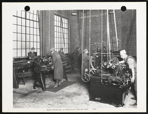 Women operators in projectile machine shop