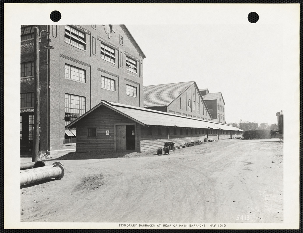 Temporary barracks at rear of main barracks