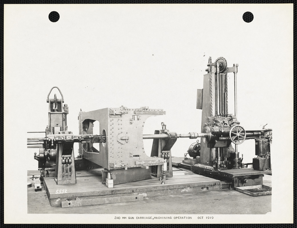 240 MM gun carriage, machining operation Digital Commonwealth