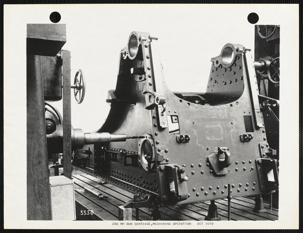 240 MM gun carriage, machining operation Digital Commonwealth