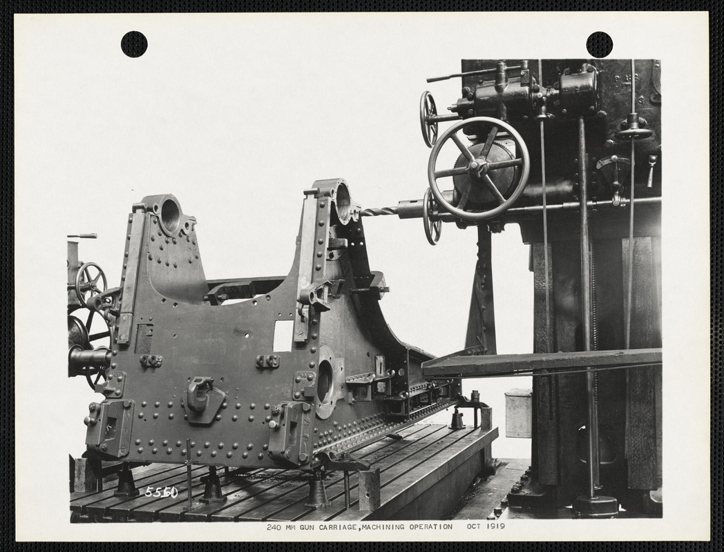240 MM gun carriage, machining operation Digital Commonwealth