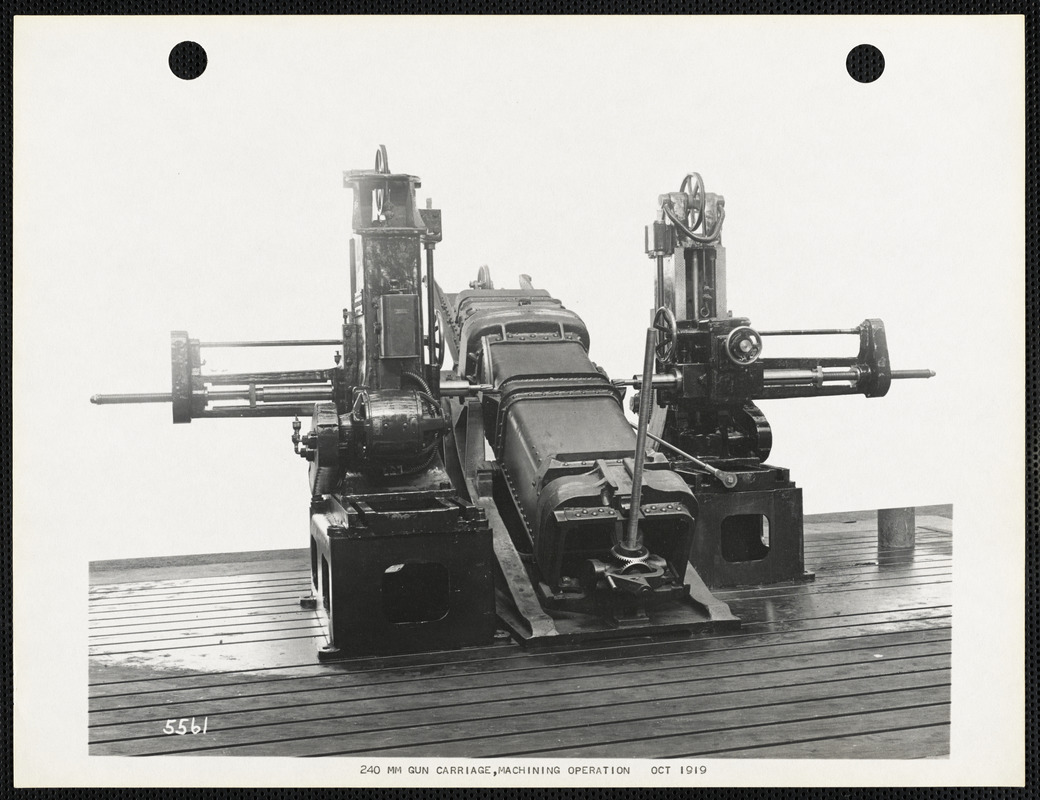 240 MM gun carriage, machining operation Digital Commonwealth
