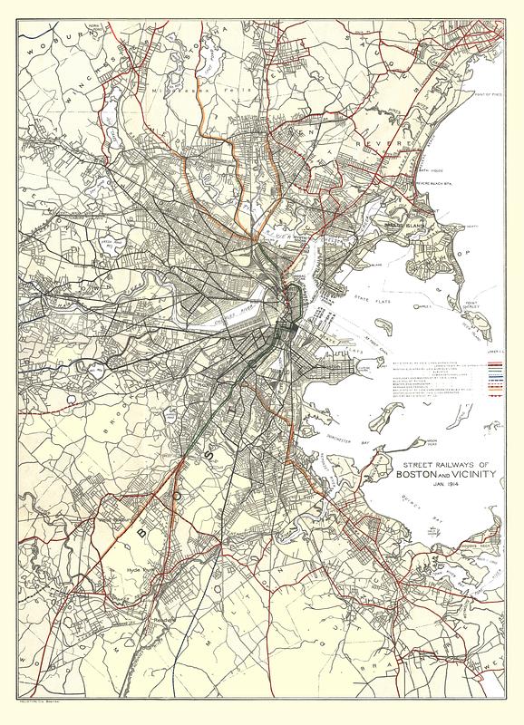 Street railways of Boston and vicinity Jan. 1914