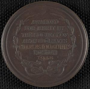 Seat of The Society of Arts and Crafts Boston, Inc. MDCCCXCVII Medal ...