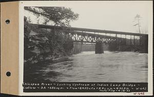 Chicopee River, looking upstream at Indian Leap Bridge, drainage area = 686 square miles, flow = 6450 cubic feet per second = 9.4 cubic feet per second per square mile, Ludlow, Mass., 4:40 PM, Apr. 18, 1933