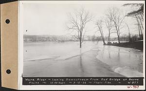 Ware River, looking downstream from Red Bridge at Barre Plains, Barre, Mass., 12:00 PM, Mar. 12, 1936