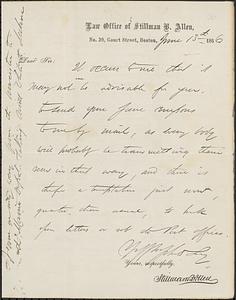 Letter from John D. Long to Zadoc Long, June 13, 1866
