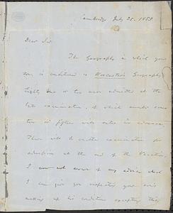 Letter from James Walker to John D. Long, July 25, 1853