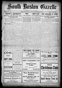 South Boston Gazette, December 16, 1922