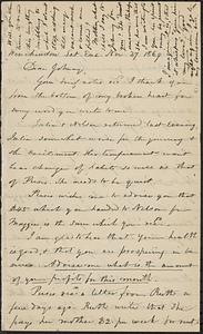 Letter from Zadoc Long to John D. Long, November 27, 1869