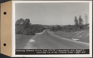 Contract No. 82, Constructing Quabbin Hill Road, Ware, looking ahead from Sta. 77+75, Ware, Mass., Jun. 14, 1940