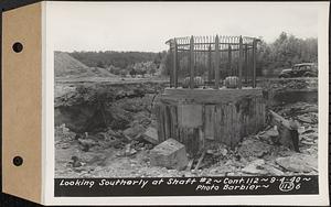 Contract No. 112, Spillway at Shaft 2 of Quabbin Aqueduct, Holden, looking southerly at Shaft 2, Holden, Mass., Sep. 4, 1940