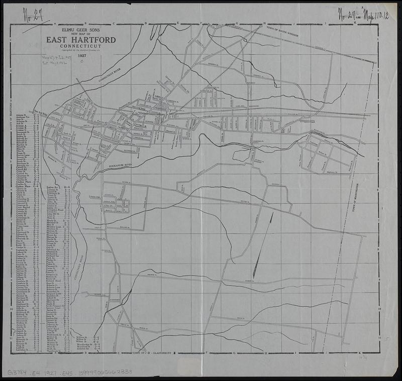 Elihu Geer Sons new map of East Hartford, Connecticut