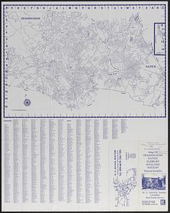 Map of Framingham, Natick, Sudbury, Wayland, Weston Massachusetts, 1976