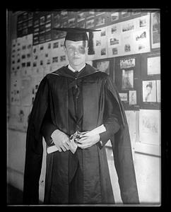 Charles Lindbergh in cap and gown