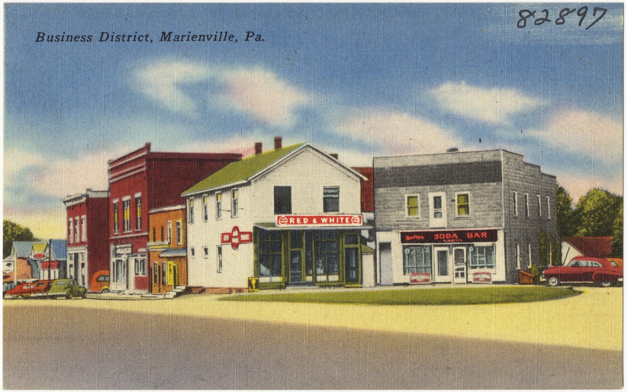 Business District, Marienville, Pa.