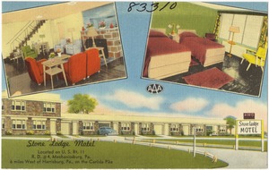 Stone Lodge Motel, located on U.S. Rt. 11 R. D. #4, Mechanicsburg, Pa., 6 miles west of Harrisburg, Pa., on the Carlisle Pike