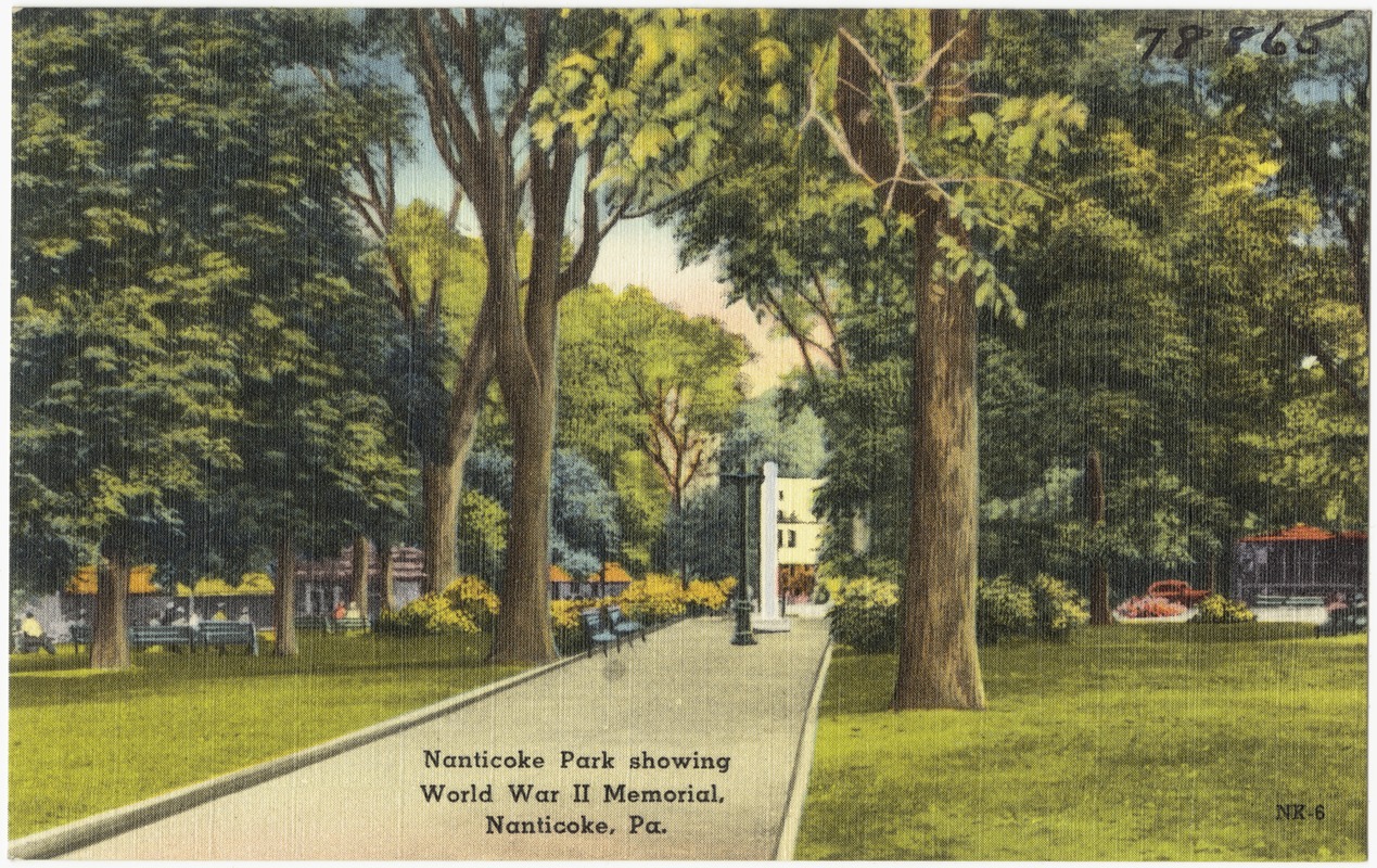 Nanticoke Park showing World War II Memorial, Nanticoke, Pa.