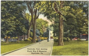 Nanticoke Park showing World War II Memorial, Nanticoke, Pa.