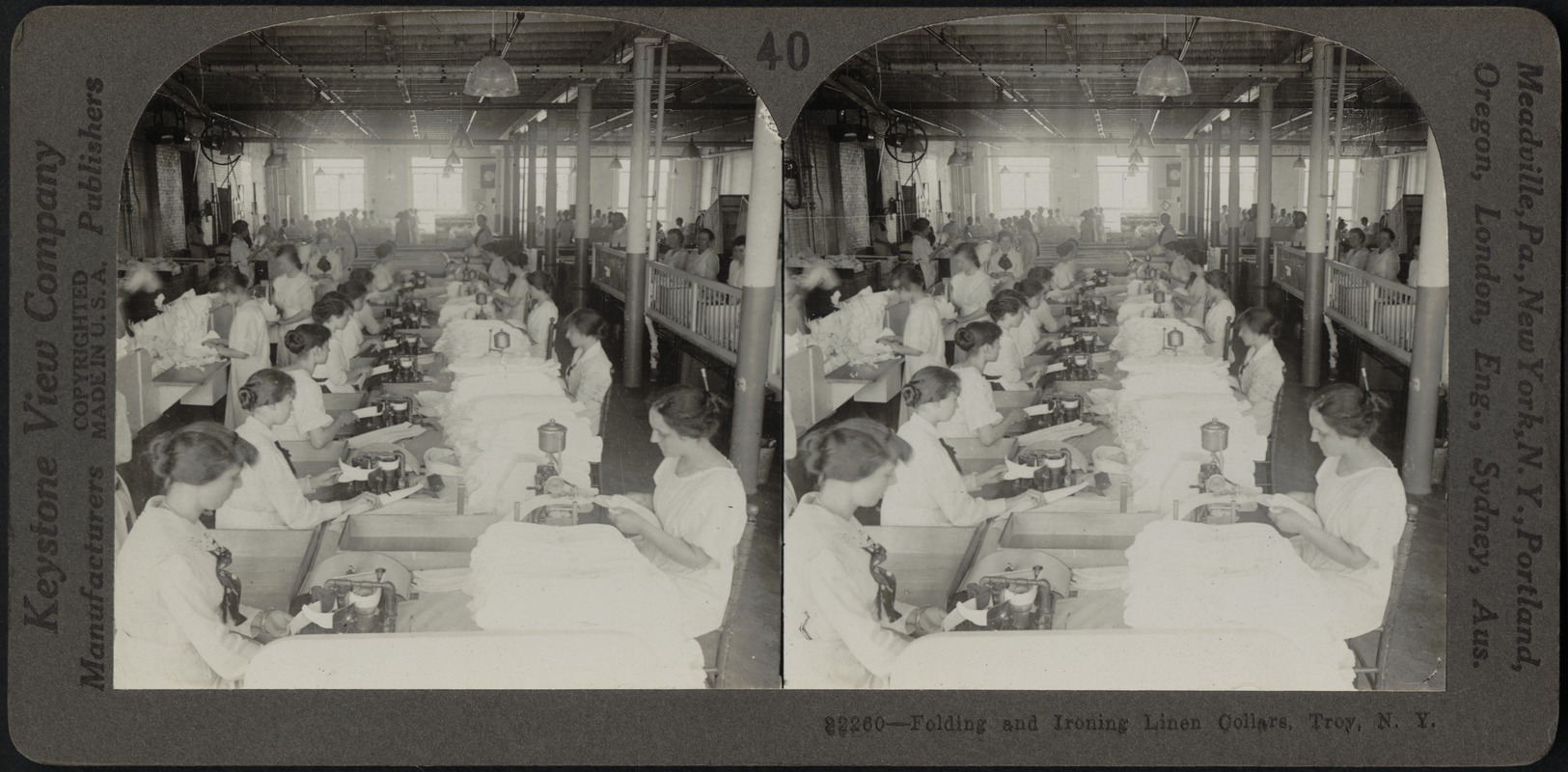 Folding and ironing linen collars, Troy, N.Y.