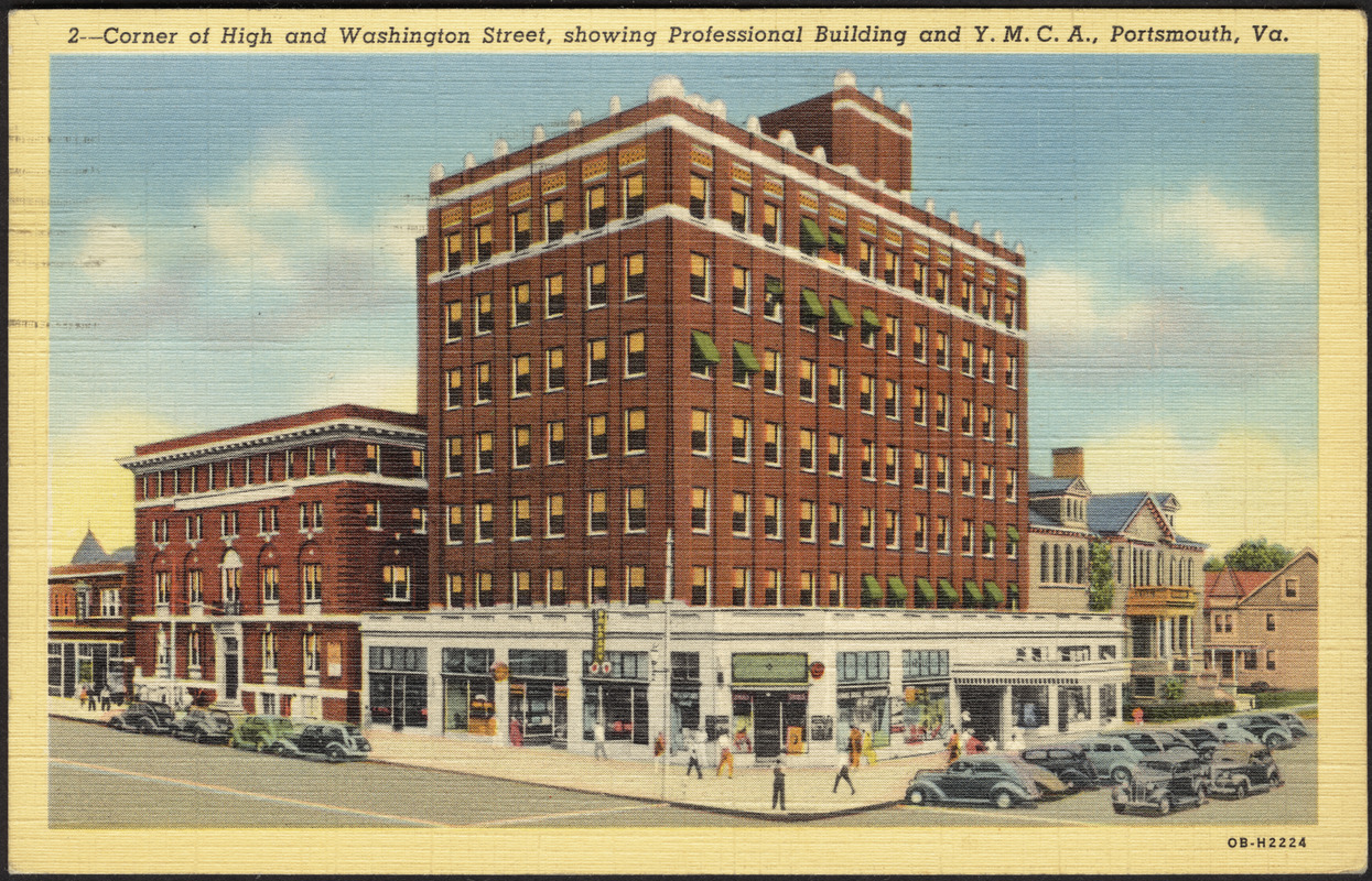 Corner of High and Washington Street, showing professional building and ...