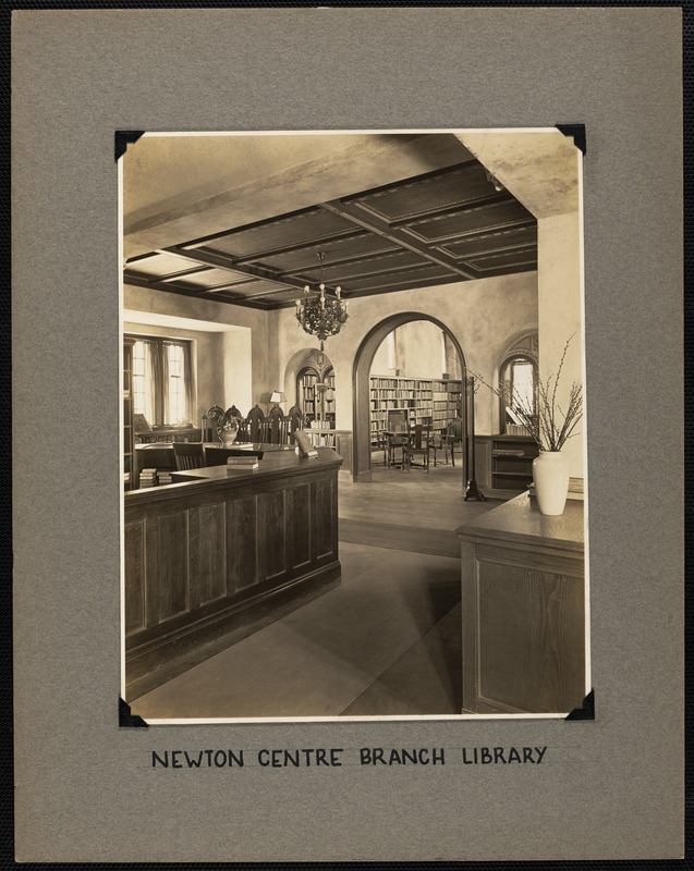 Newton Centre branch library, interior Digital Commonwealth