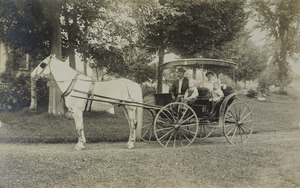 Fenn, Alden family with horse and wagon