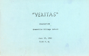 Granville Village School graduation program, 1961