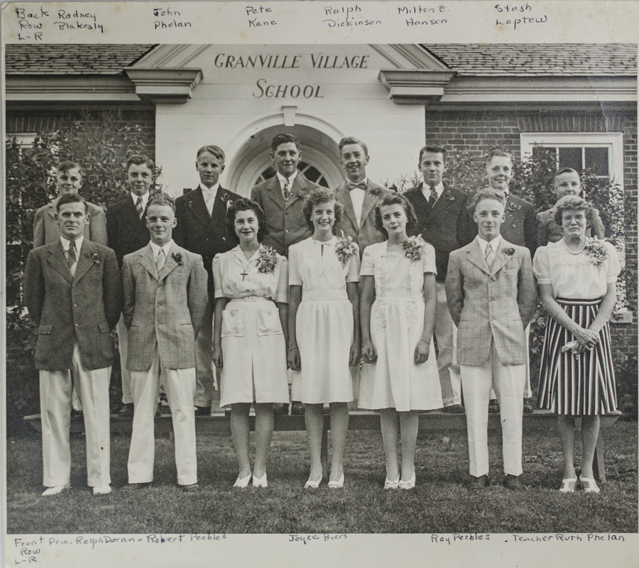 Granville Village School, class picture Digital Commonwealth