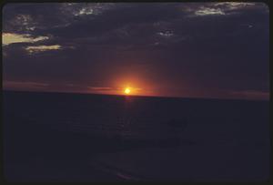 Sunset from rocky shore