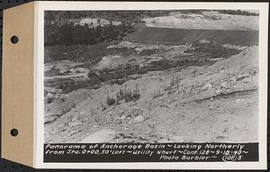 Contract No. 108, Utility Wharves, Quabbin Reservoir, Ware, panorama of anchorage basin, looking northerly from Sta. 0+00, 50 feet left, Ware, Mass., Sep. 18, 1940