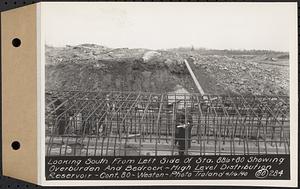 Contract No. 80, High Level Distribution Reservoir, Weston, looking south from left side of Sta. 886+80 showing overburden and bedrock, high level distribution reservoir, Weston, Mass., Apr. 16, 1940